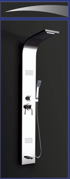 Aquafeel NX 5513 Contemporary Steel Shower Panel with Advanced Features