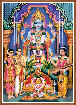 Lord Sathya Narayana Vishnu Form Art Print