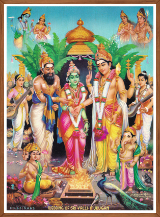 Murugan Valli Wedding Divine Art Print