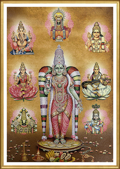 Antique Style Religious Art Print 1 | Vintage Hindu Deity | Classical Wall Decor