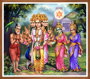 Lord Arumugan Murugan Art Print | Six-Faced Deity | Tamil God Wall Art