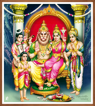 Lord Lakshmi Narasimha Art | Lion Avatar | Protective Deity Print