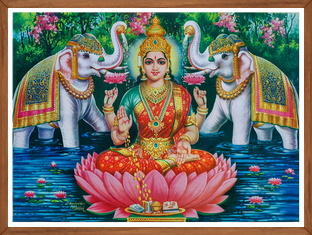 Divine Lakshmi Goddess Art | Wealth and Beauty | Lotus Goddess Print