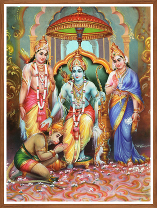 Traditional Ramadarbar Painting | Rama Sita Lakshman Religious Art Print