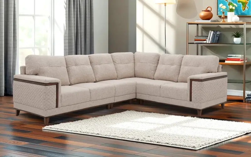 Royaloak Texas American Fabric Corner Sofa Five Seater | L-Shape Corner Sofa | American Collection