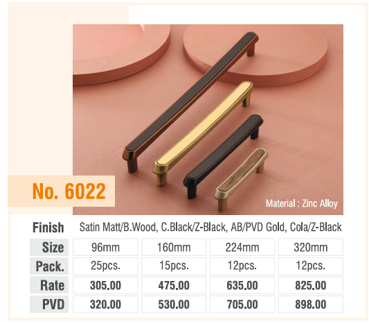 Satin Matt/S Wood Z-Black/S Black All/PVD Gold Cabinet Handle | UPGRADE Hardware